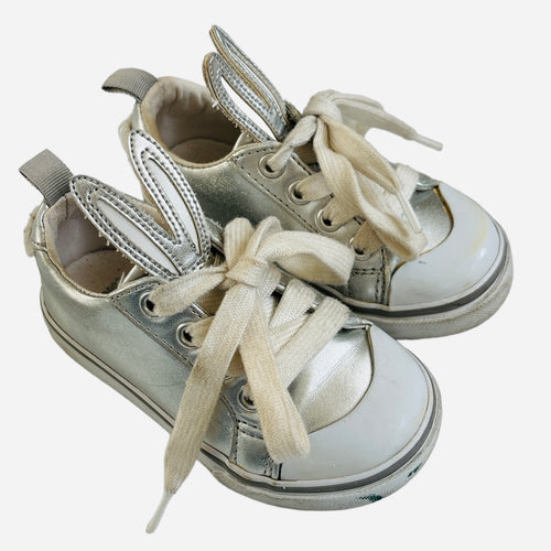 Silver Bunny Sneakers, 6C // Gymboree