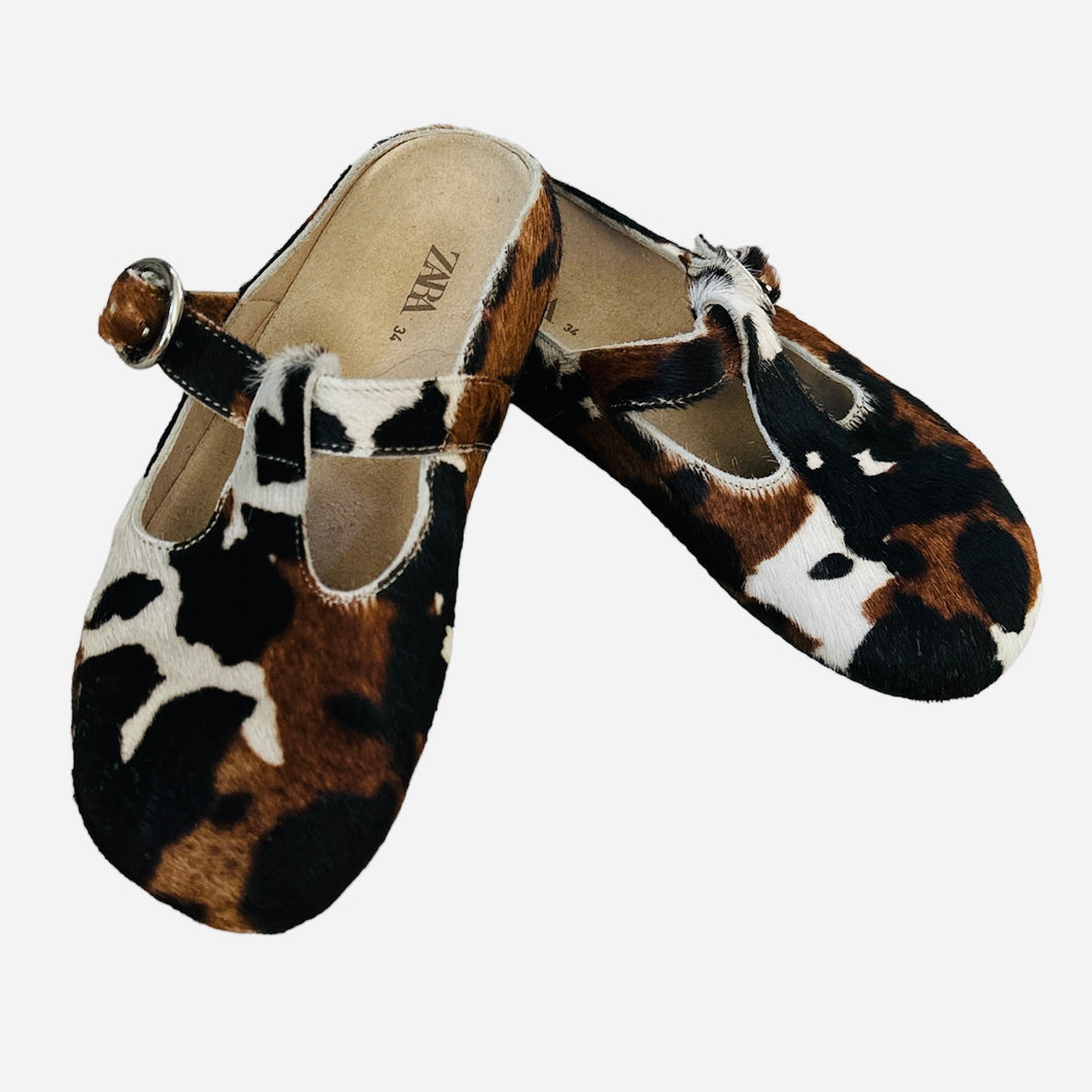 Cowhide Clogs 34 3.5 youth Zara