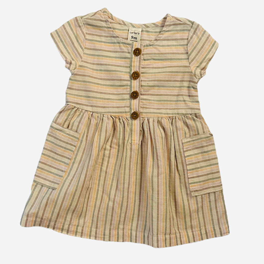 Striped Cotton Dress, 9m