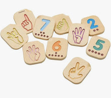 Load image into Gallery viewer, Hand Sign Numbers 1-10, 2+ years // Plan Toys