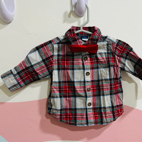 Shirt with removable bow tie, 0-3m