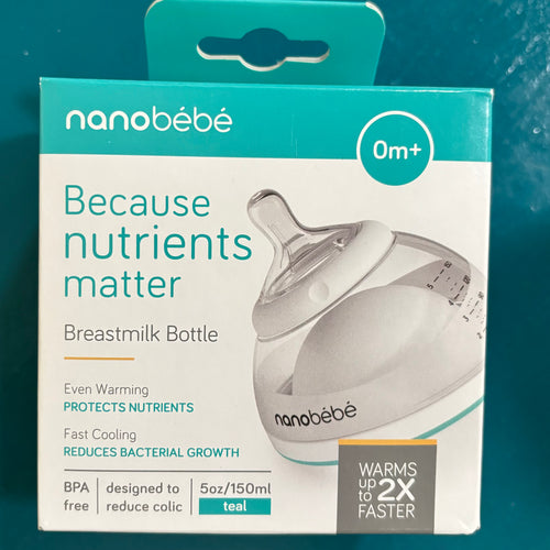 NEW 5oz. Breast Milk Bottle, 0m+ // Nanobébé