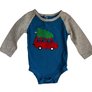 Christmas Tree Bodysuit, 0-3m // Indigo