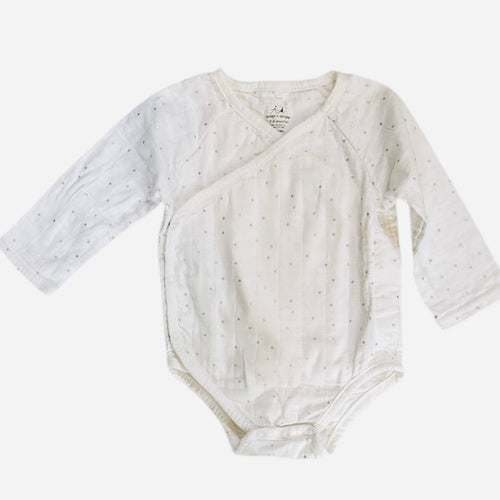 Muslin Silver Dot Bodysuit, 3-6m // Aden + Anais