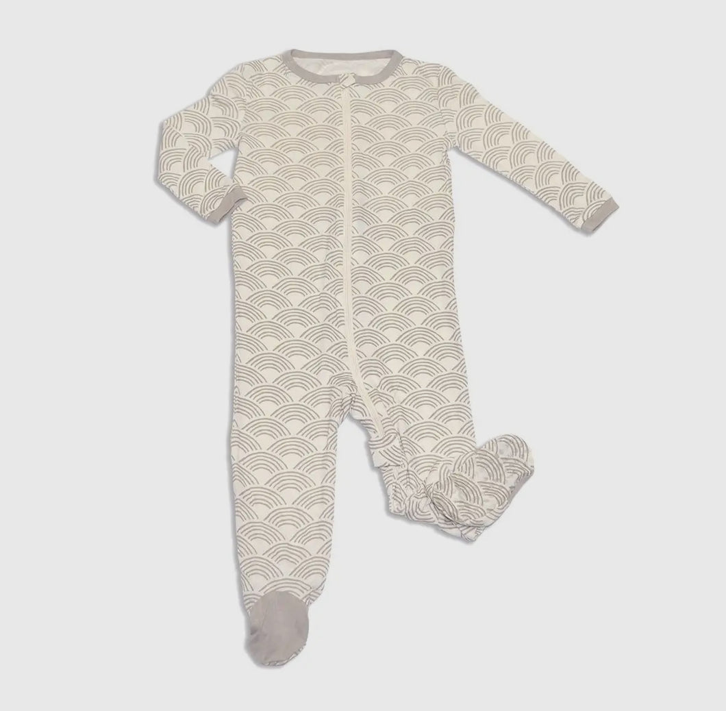 NEW Bamboo Zip-Up Footed Sleeper, nb-3m // Silkberry Baby