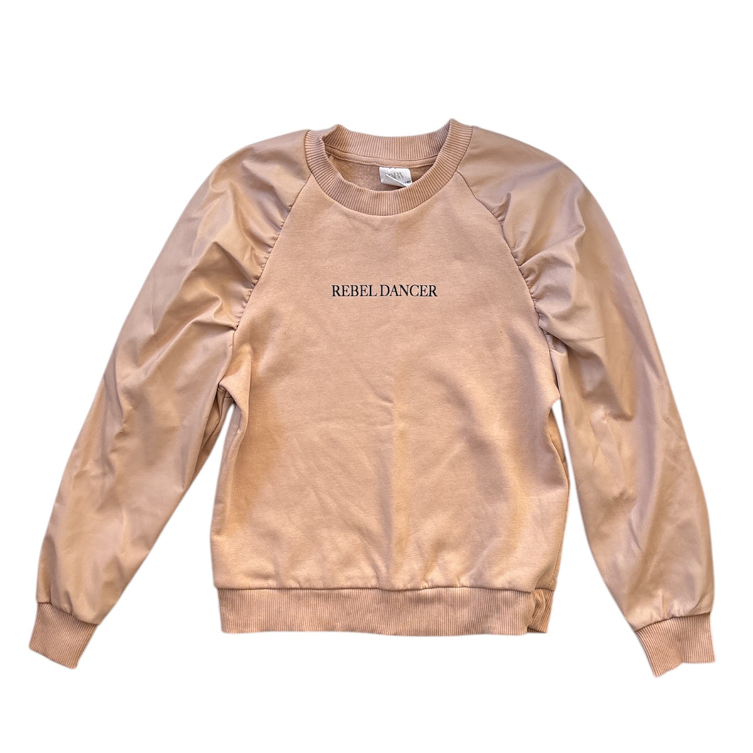 Sweatshirt with Faux Leather Sleeves, 10 years // Zara