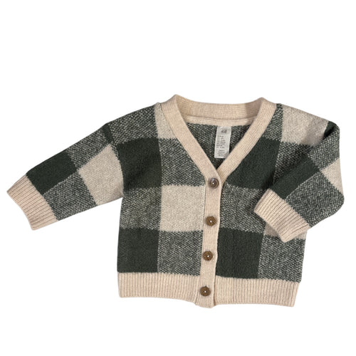 Plaid Cardigan, 4-6m // H&M